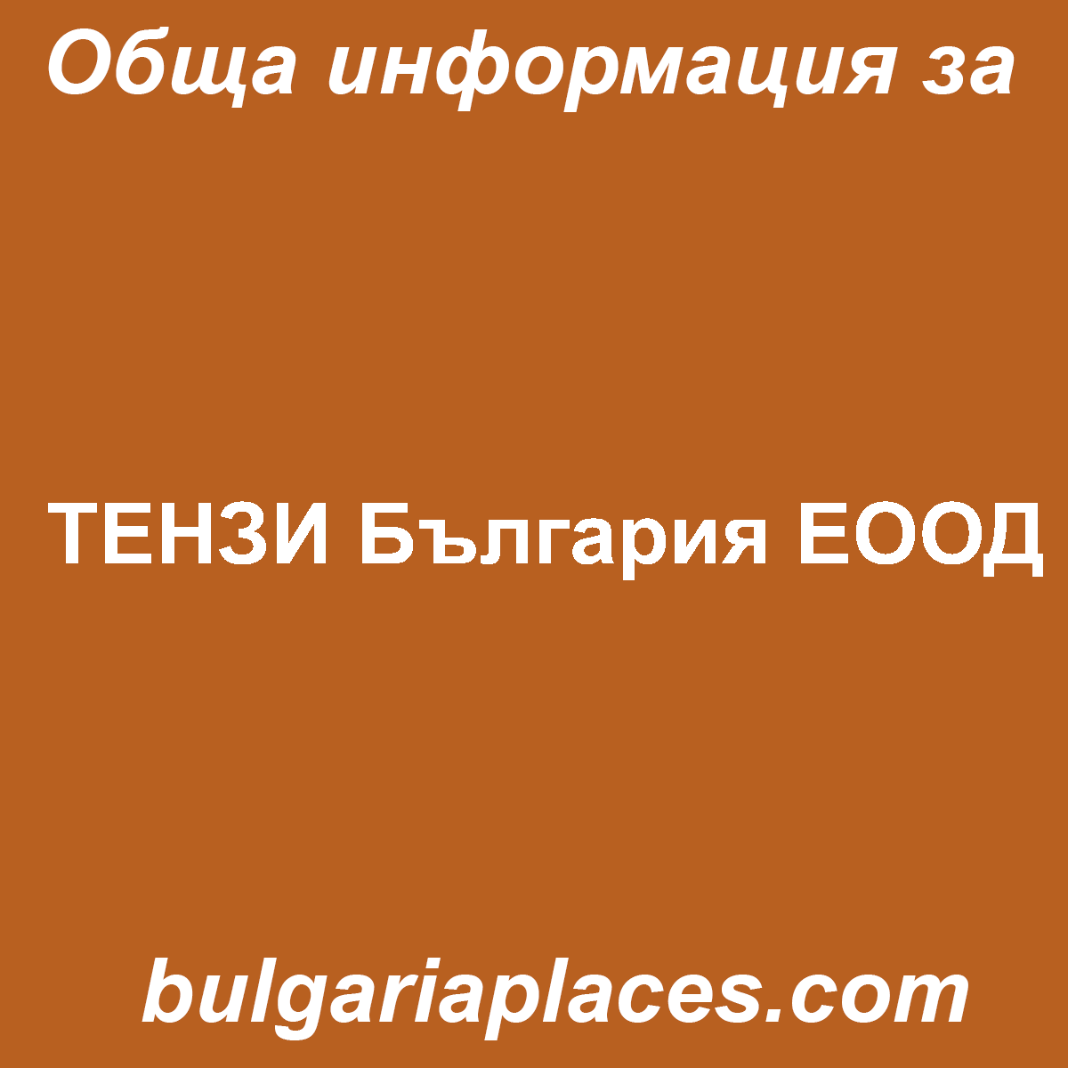 TЕНЗИ България ЕООД