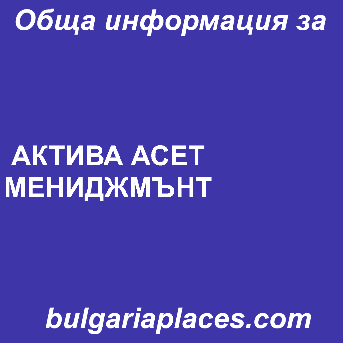 АКТИВА АСЕТ МЕНИДЖМЪНТ