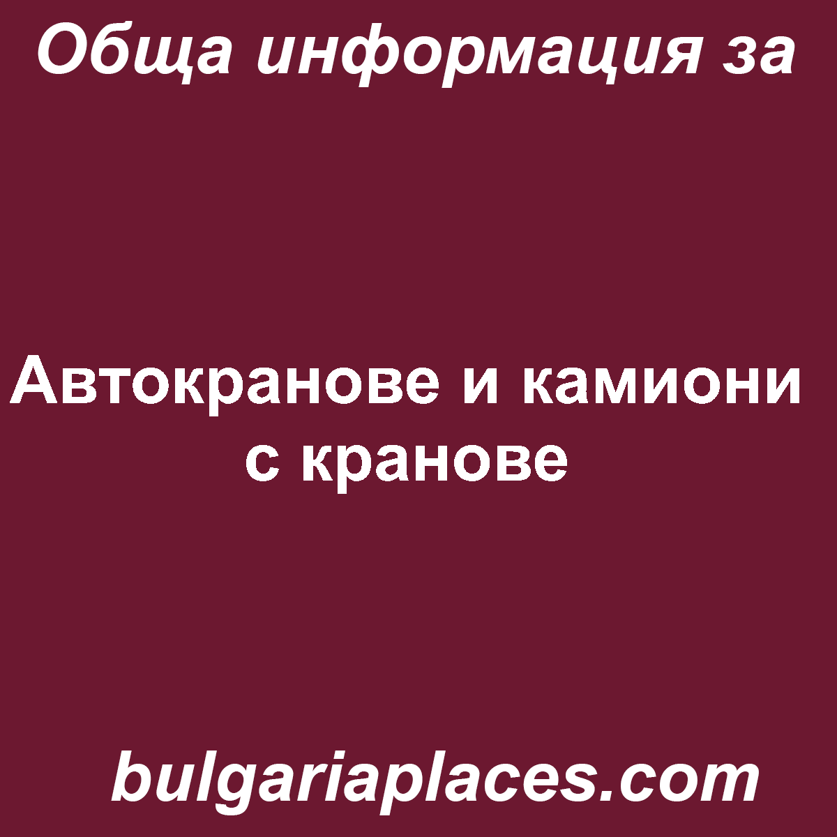 Автокранове и камиони с кранове