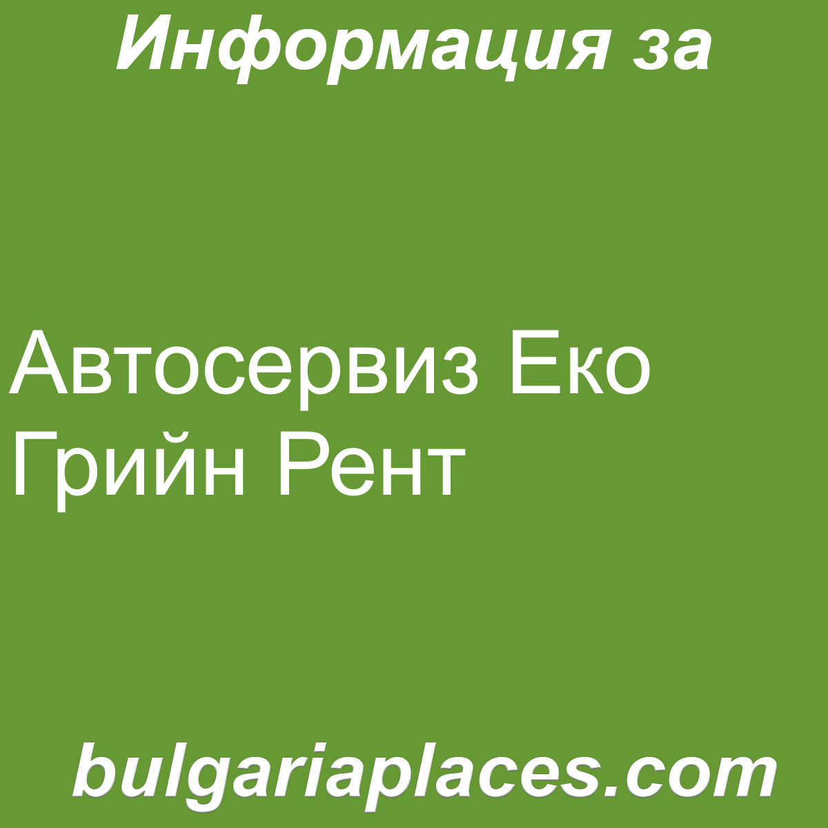 Автосервиз Еко Грийн Рент