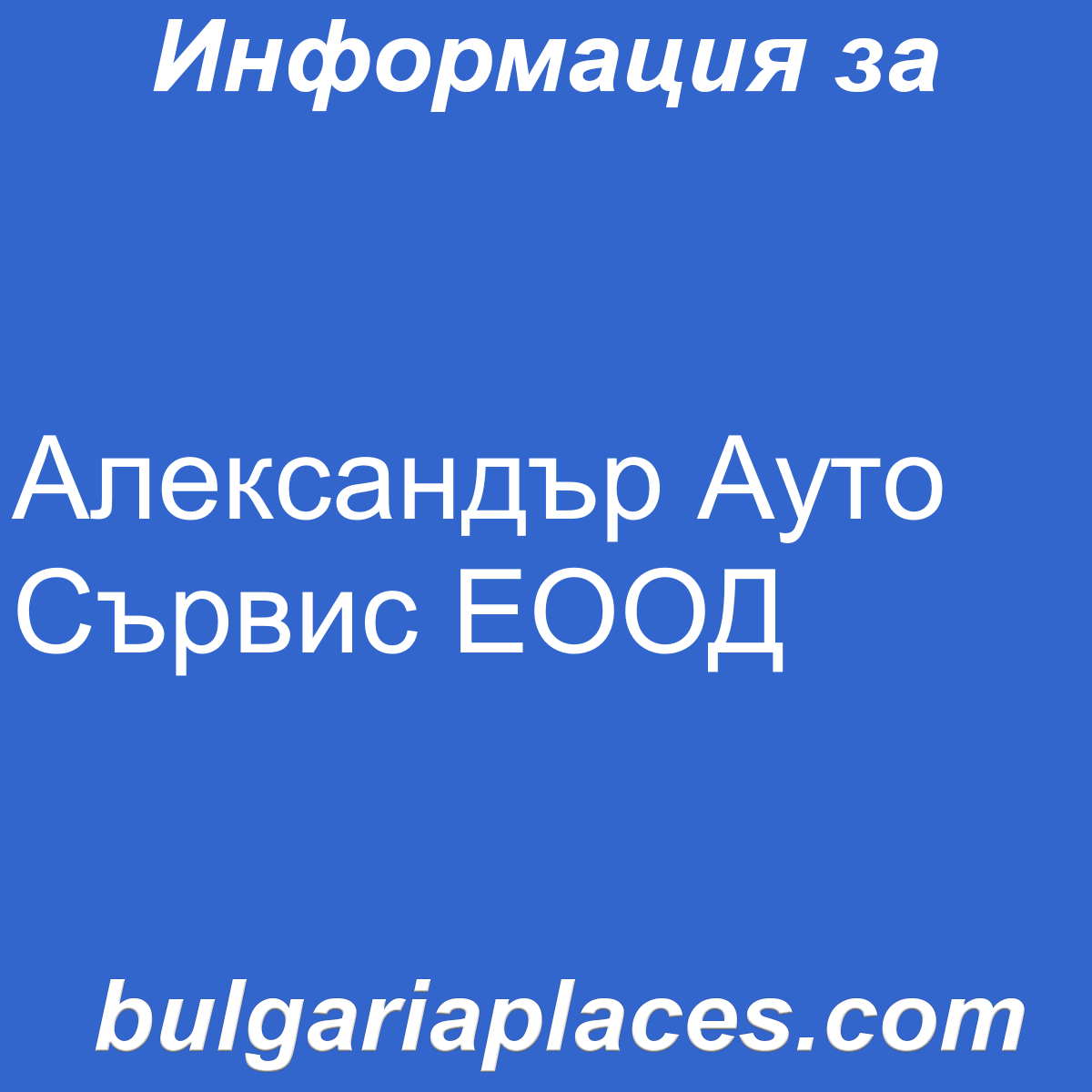 Александър Ауто Сървис ЕООД