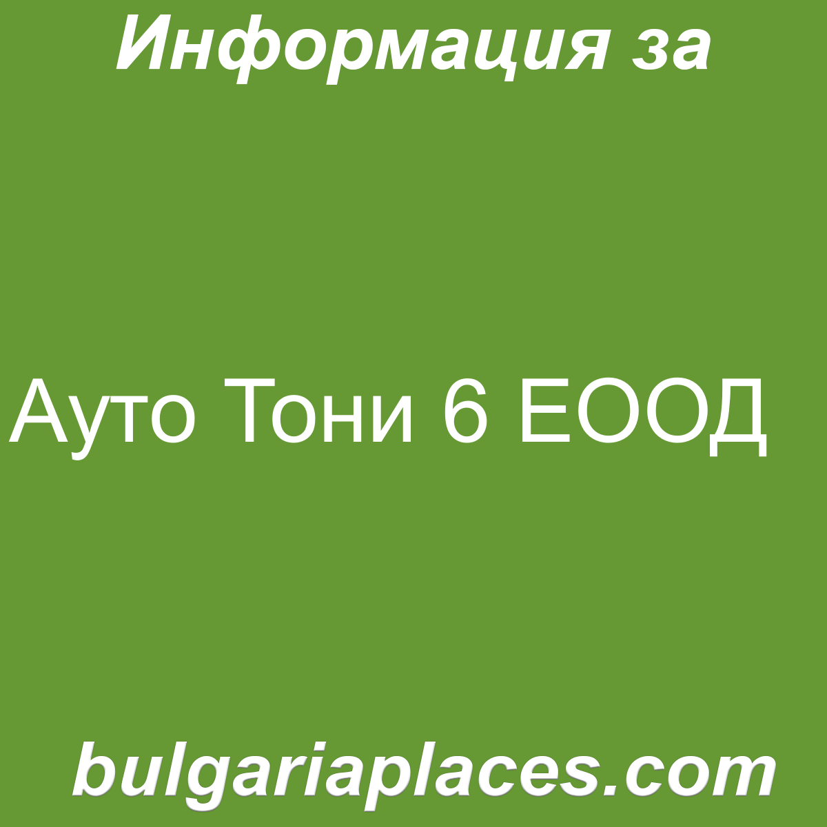 Ауто Тони 6 ЕООД