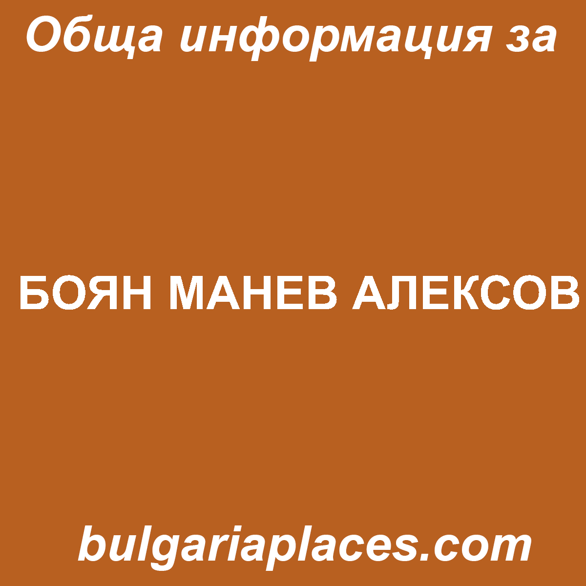 БОЯН МАНЕВ АЛЕКСОВ