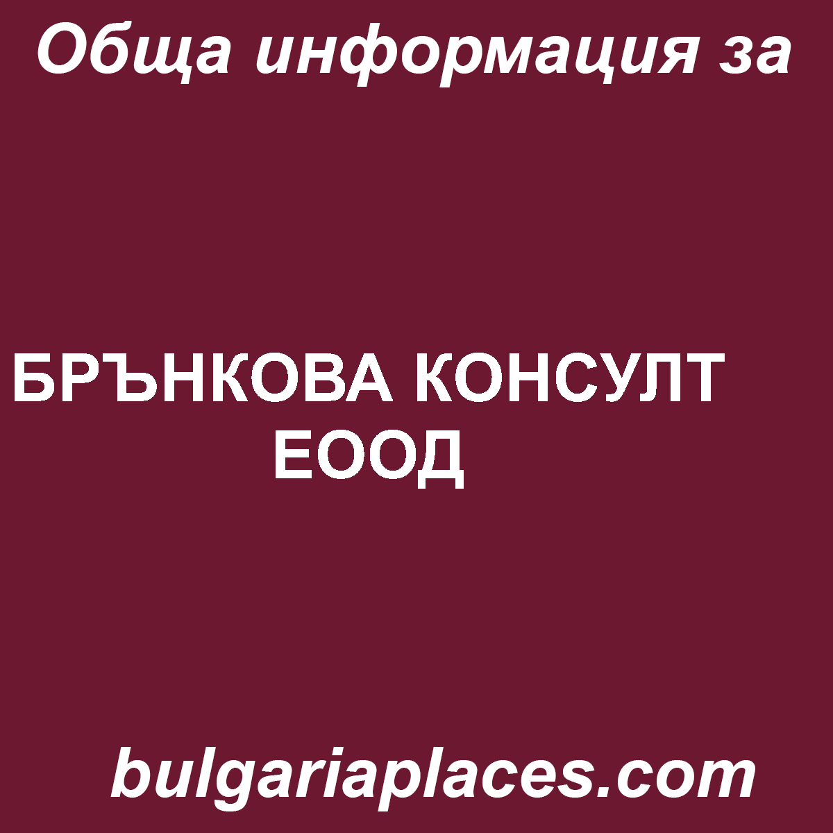 БРЪНКОВА КОНСУЛТ ЕООД