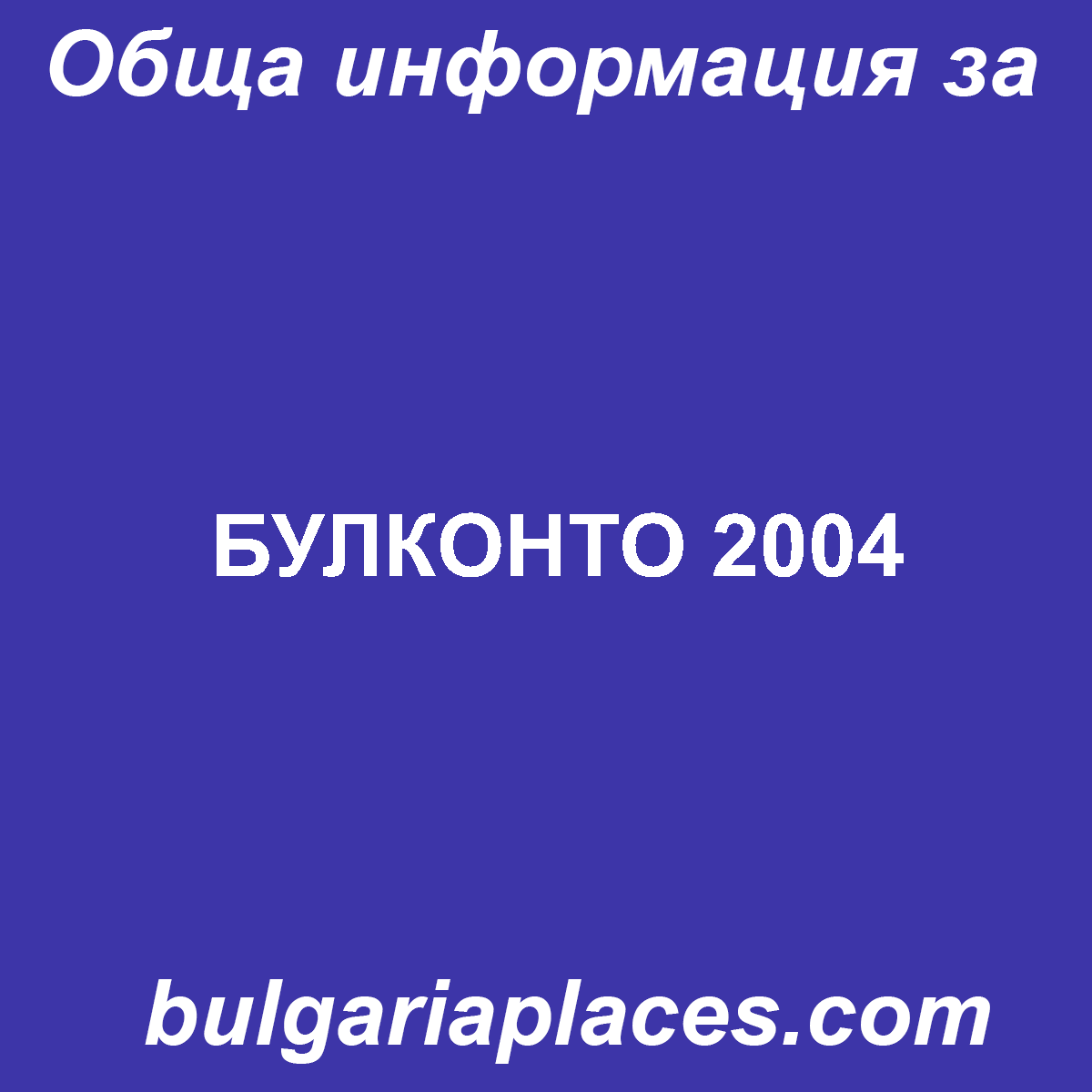 БУЛКОНТО 2004