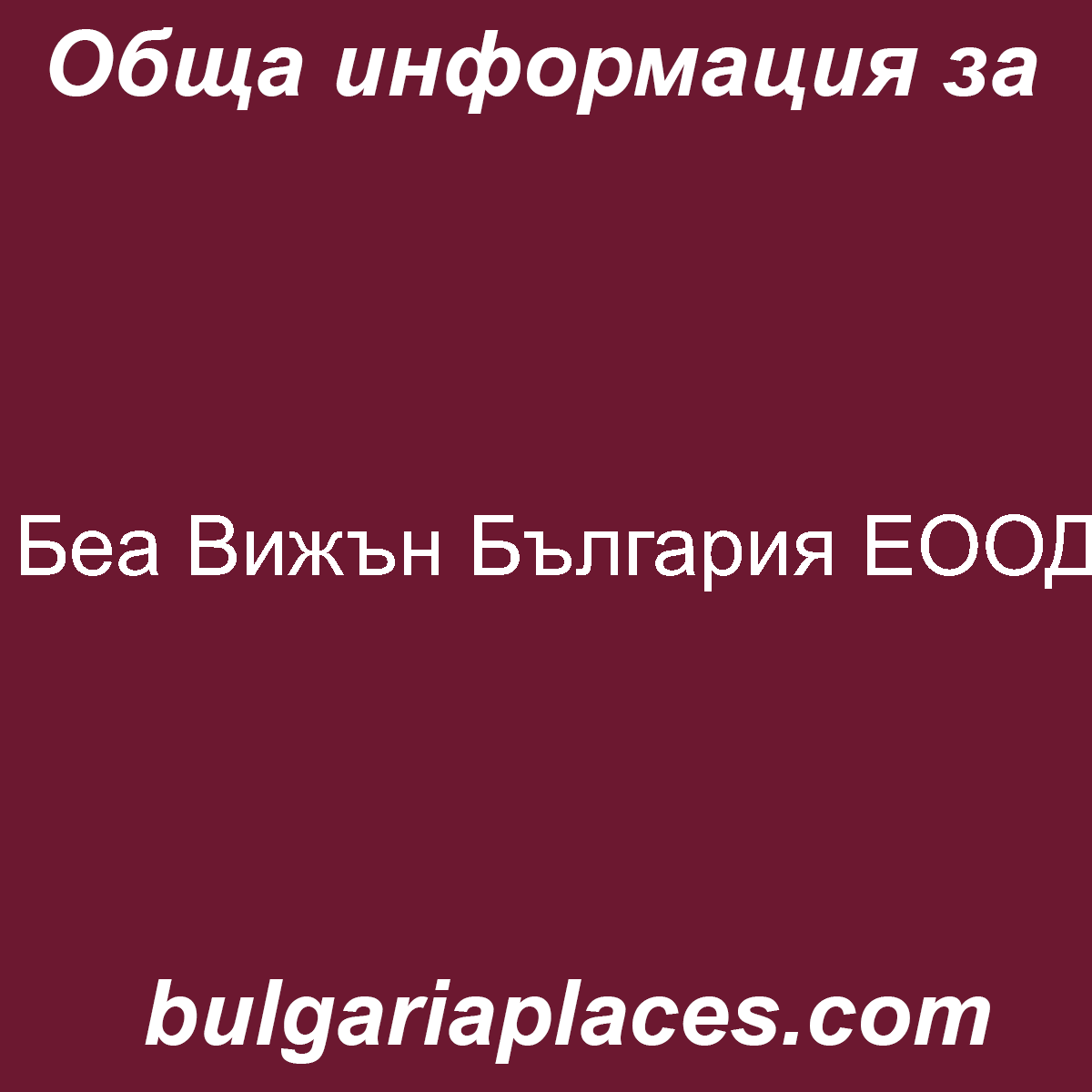 Беа Вижън България ЕООД