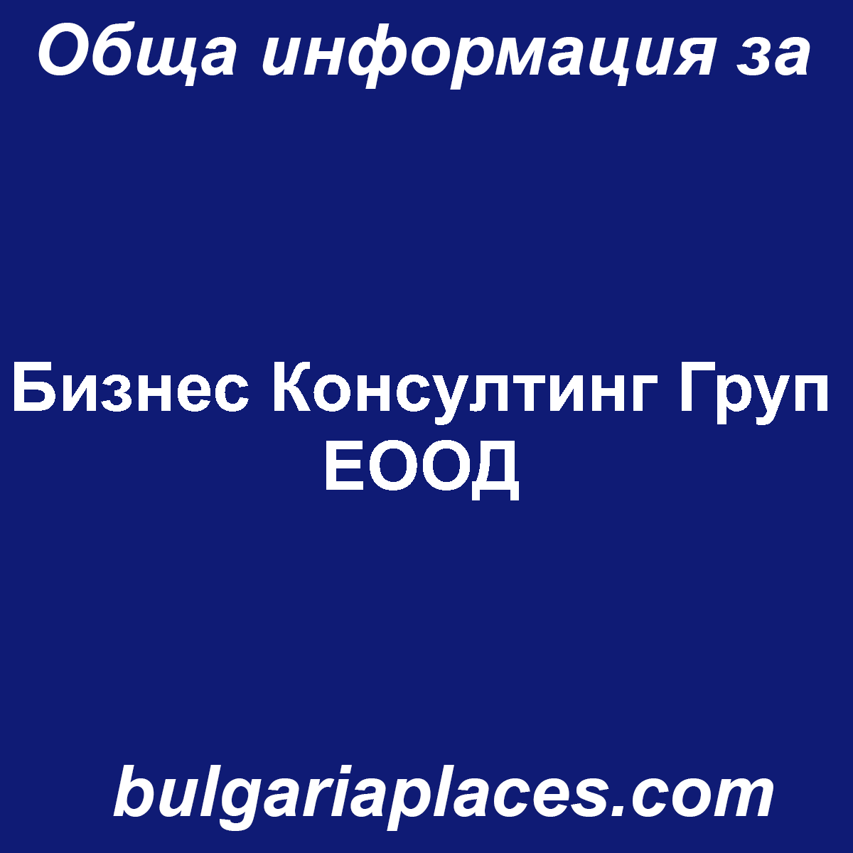 Бизнес Консултинг Груп ЕООД