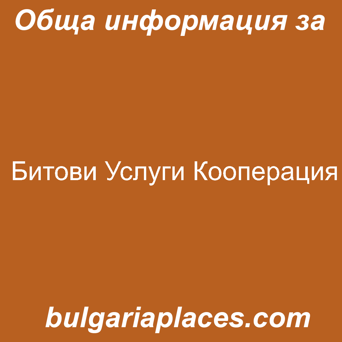 Битови Услуги Кооперация
