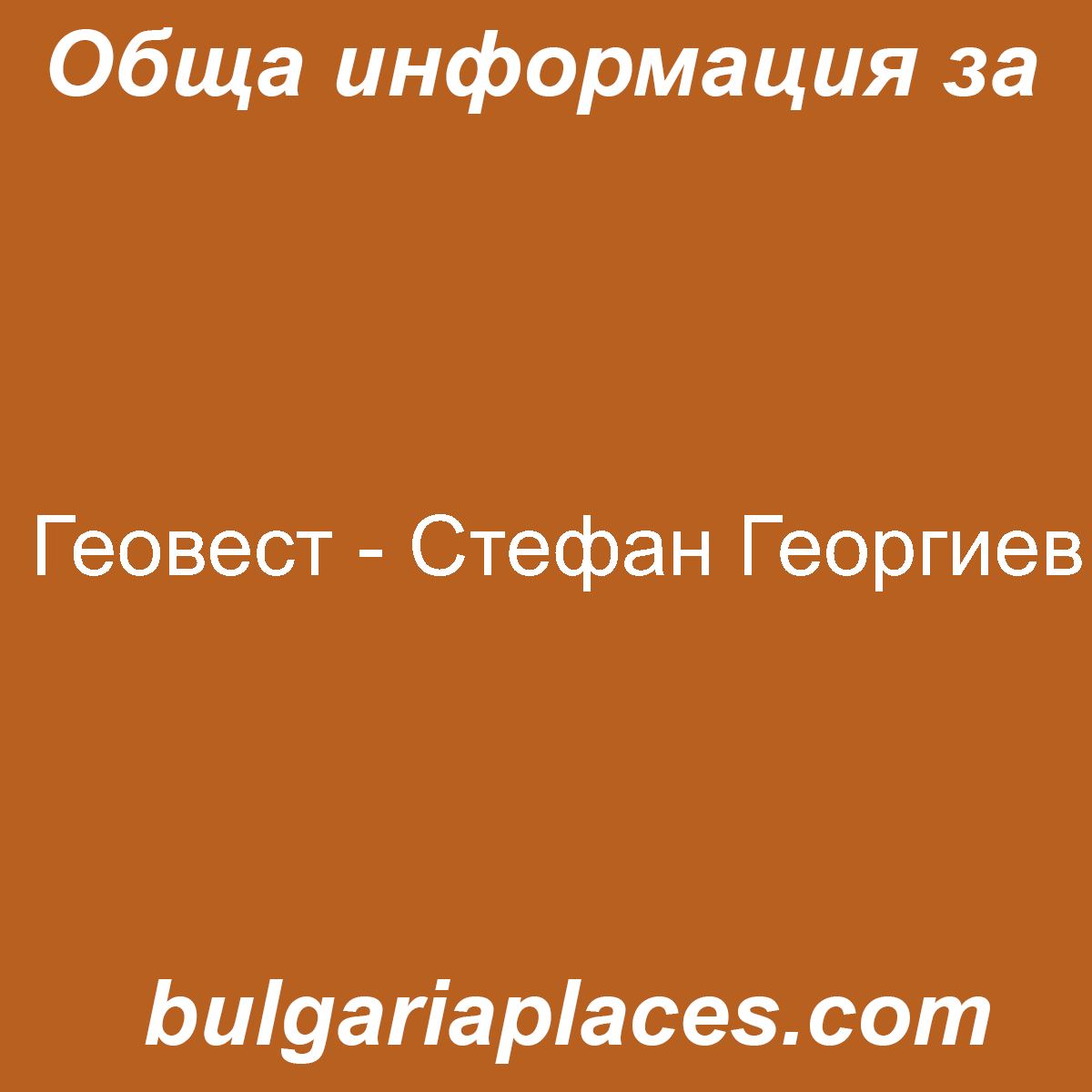 Геовест – Стефан Георгиев