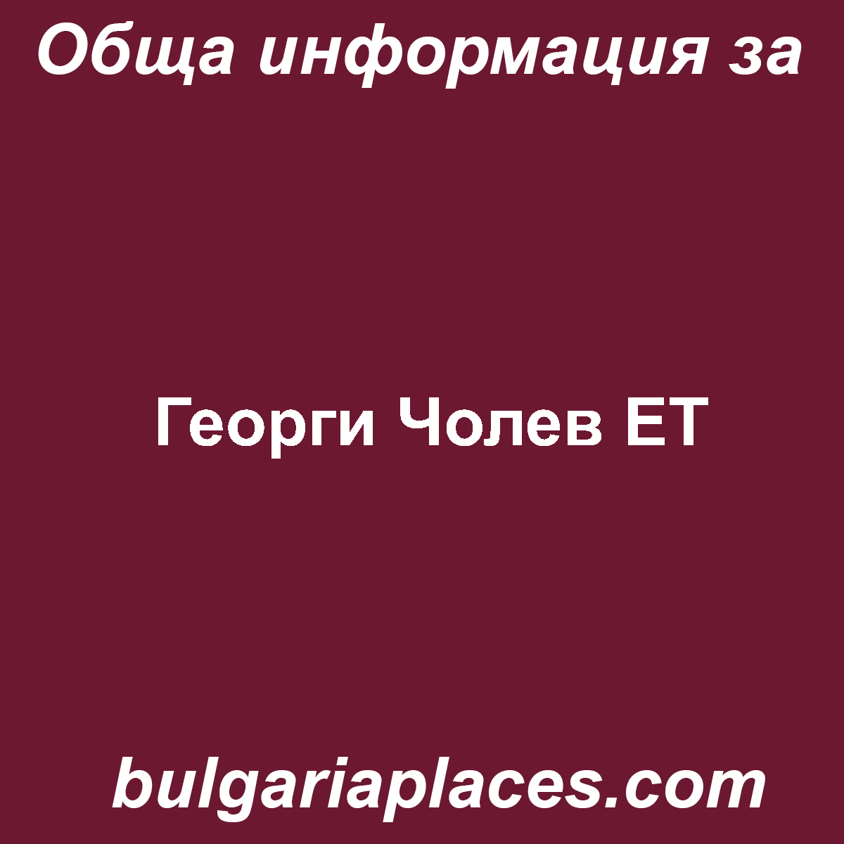 Георги Чолев ЕТ