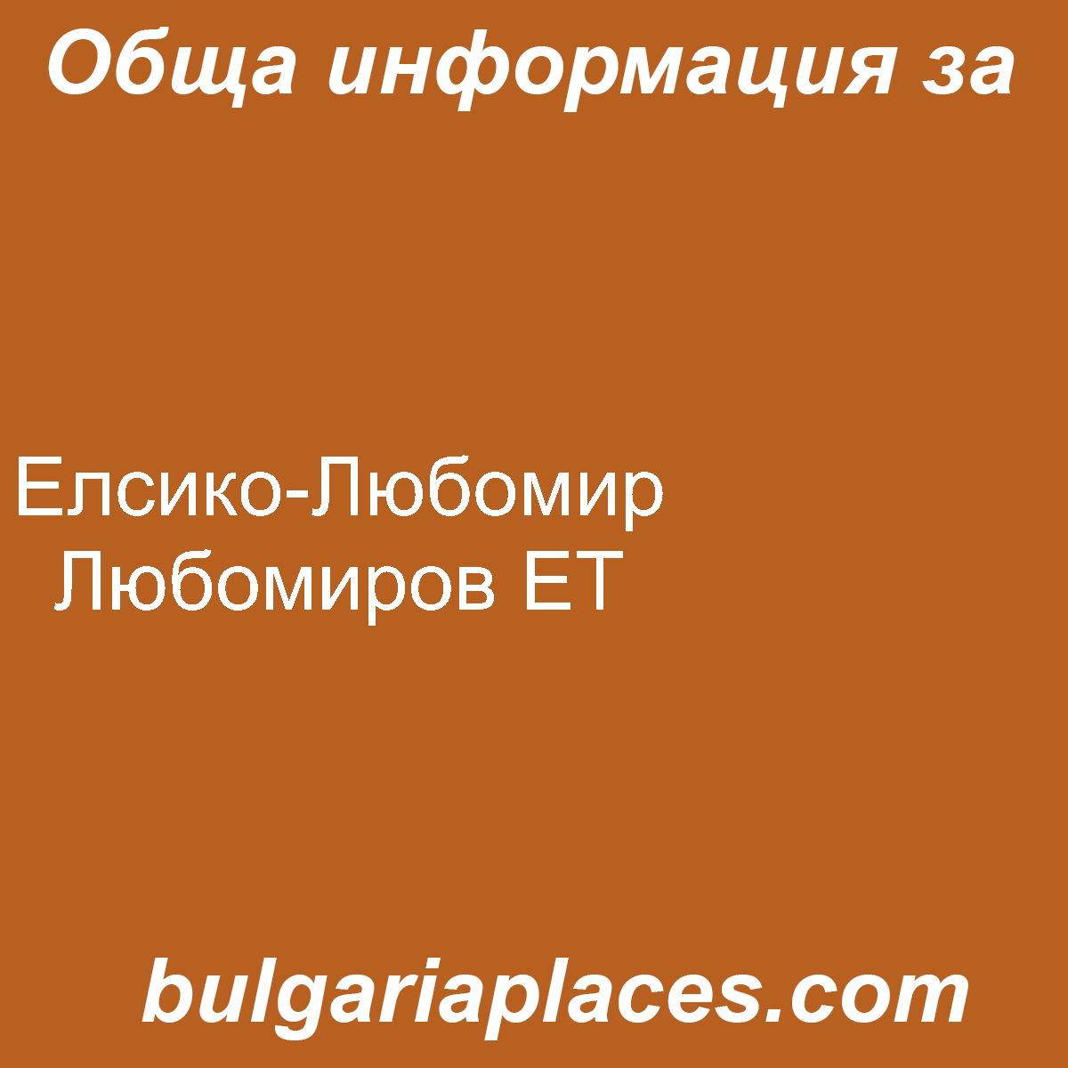 Елсико-Любомир Любомиров ЕТ