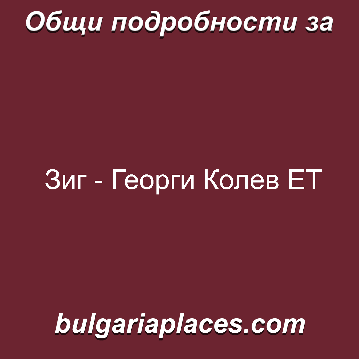 Зиг – Георги Колев ЕТ