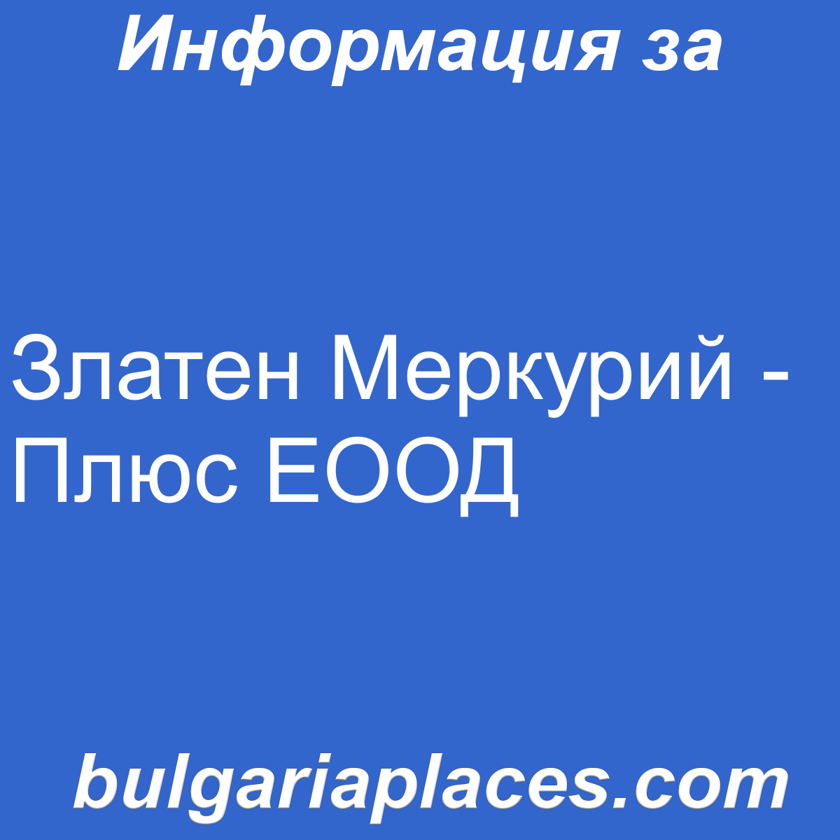 Златен Меркурий – Плюс ЕООД