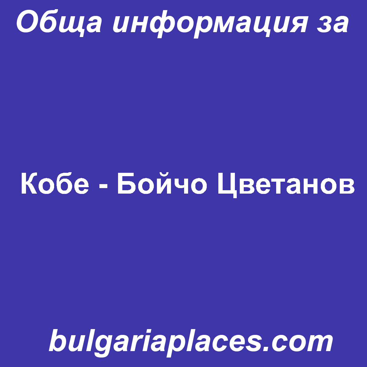 Кобе – Бойчо Цветанов