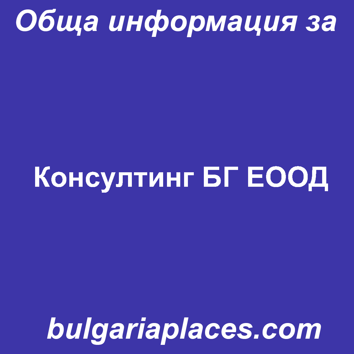 Консултинг БГ ЕООД