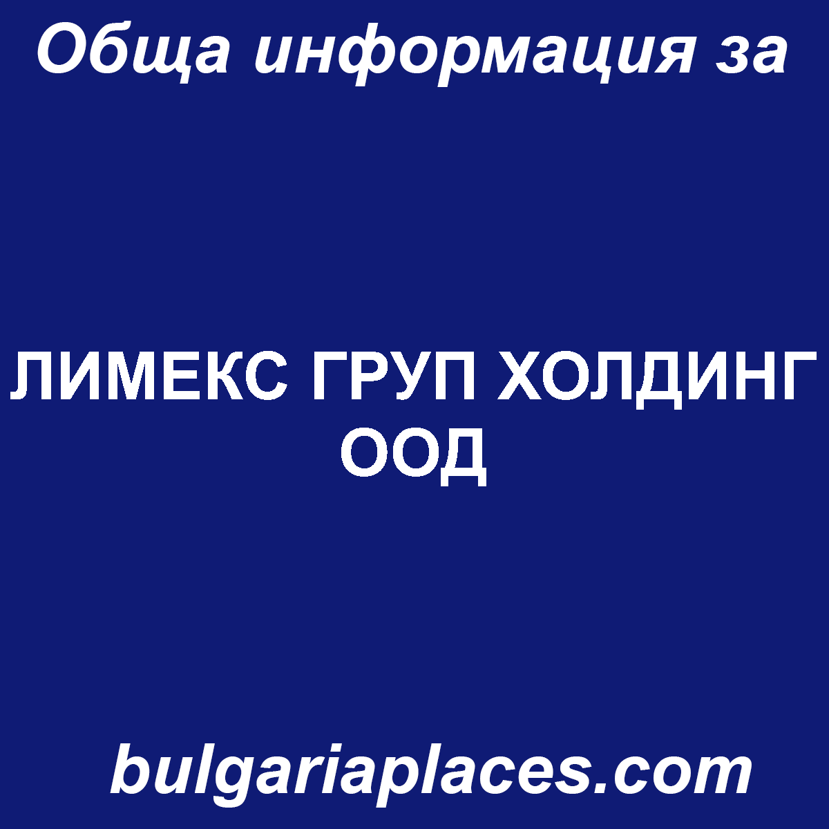 ЛИМЕКС ГРУП ХОЛДИНГ ООД