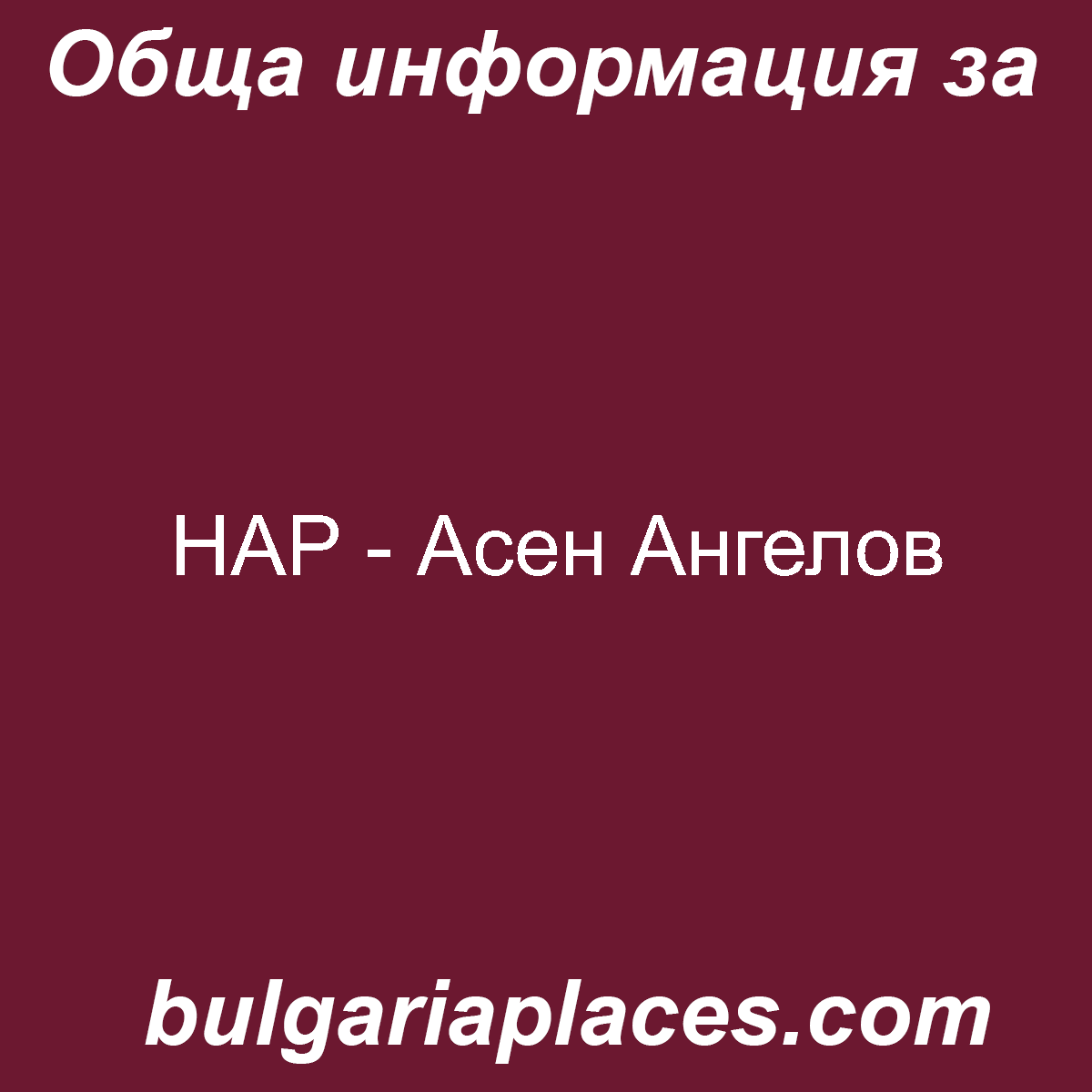НАР – Асен Ангелов