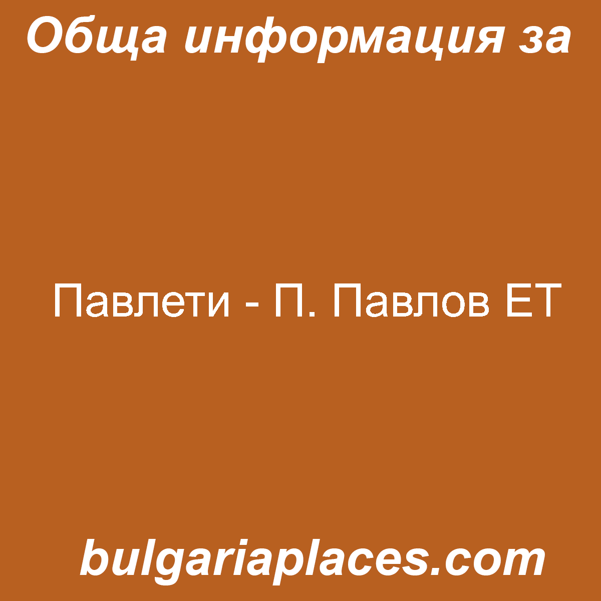 Павлети – П. Павлов ЕТ