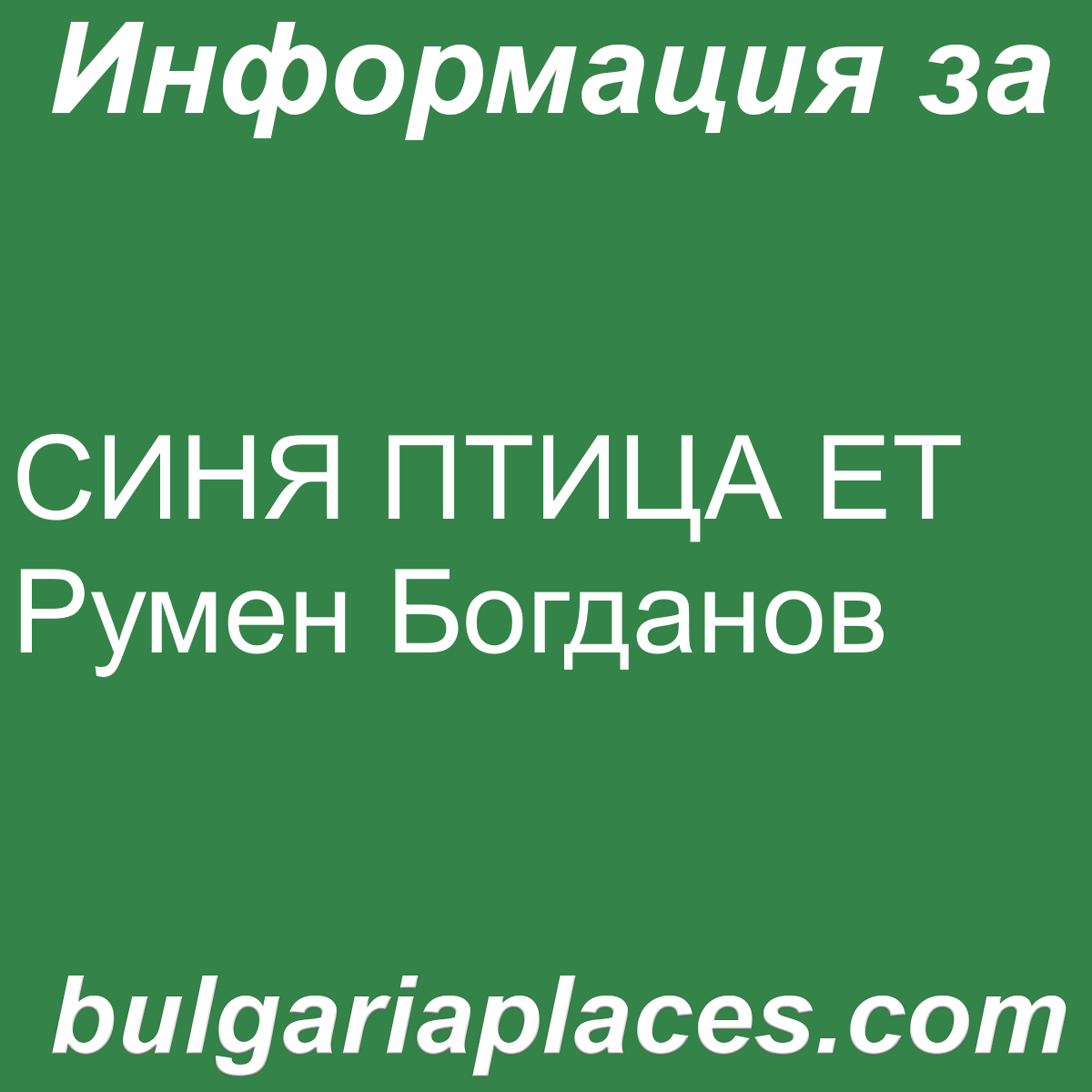 СИНЯ ПТИЦА ЕТ Румен Богданов