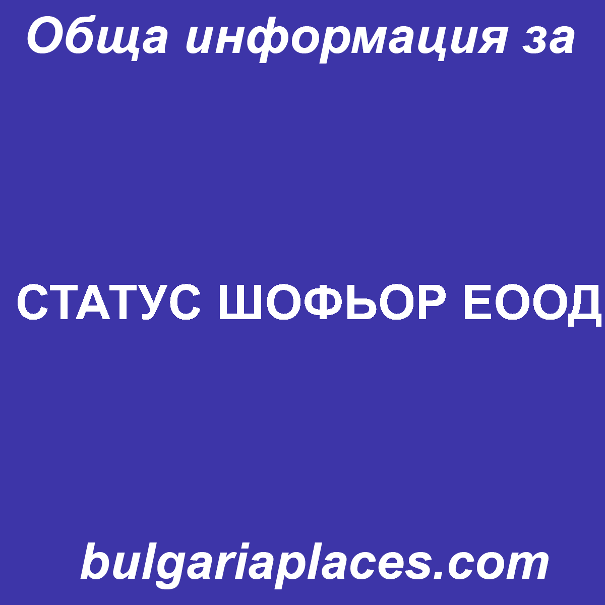 СТАТУС ШОФЬОР ЕООД