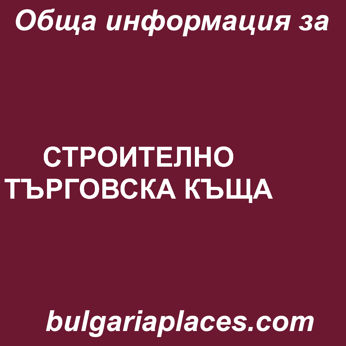 СТРОИТЕЛНО ТЪРГОВСКА КЪЩА