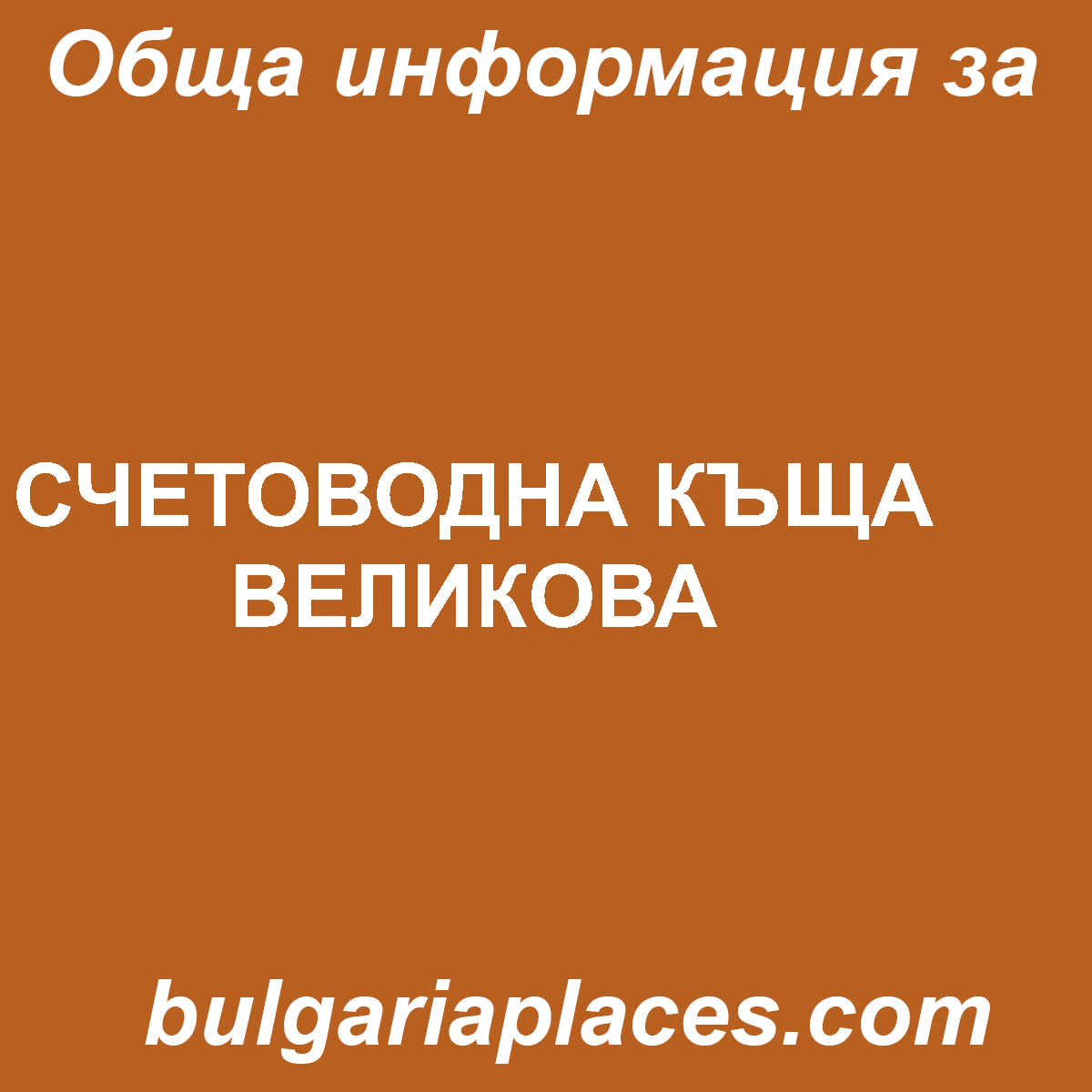 СЧЕТОВОДНА КЪЩА ВЕЛИКОВА
