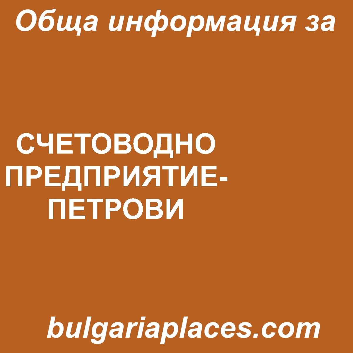СЧЕТОВОДНО ПРЕДПРИЯТИЕ-ПЕТРОВИ
