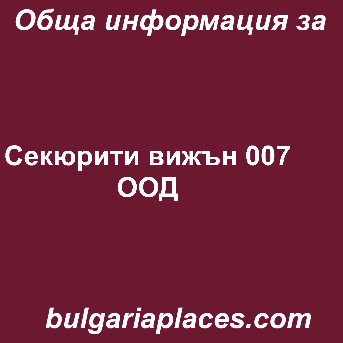 Секюрити вижън 007 ООД