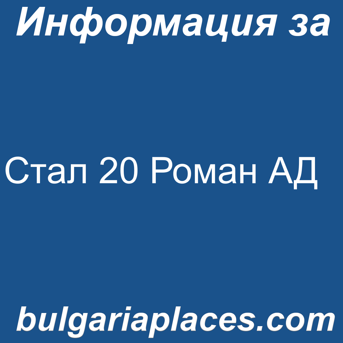 Стал 20 Роман АД