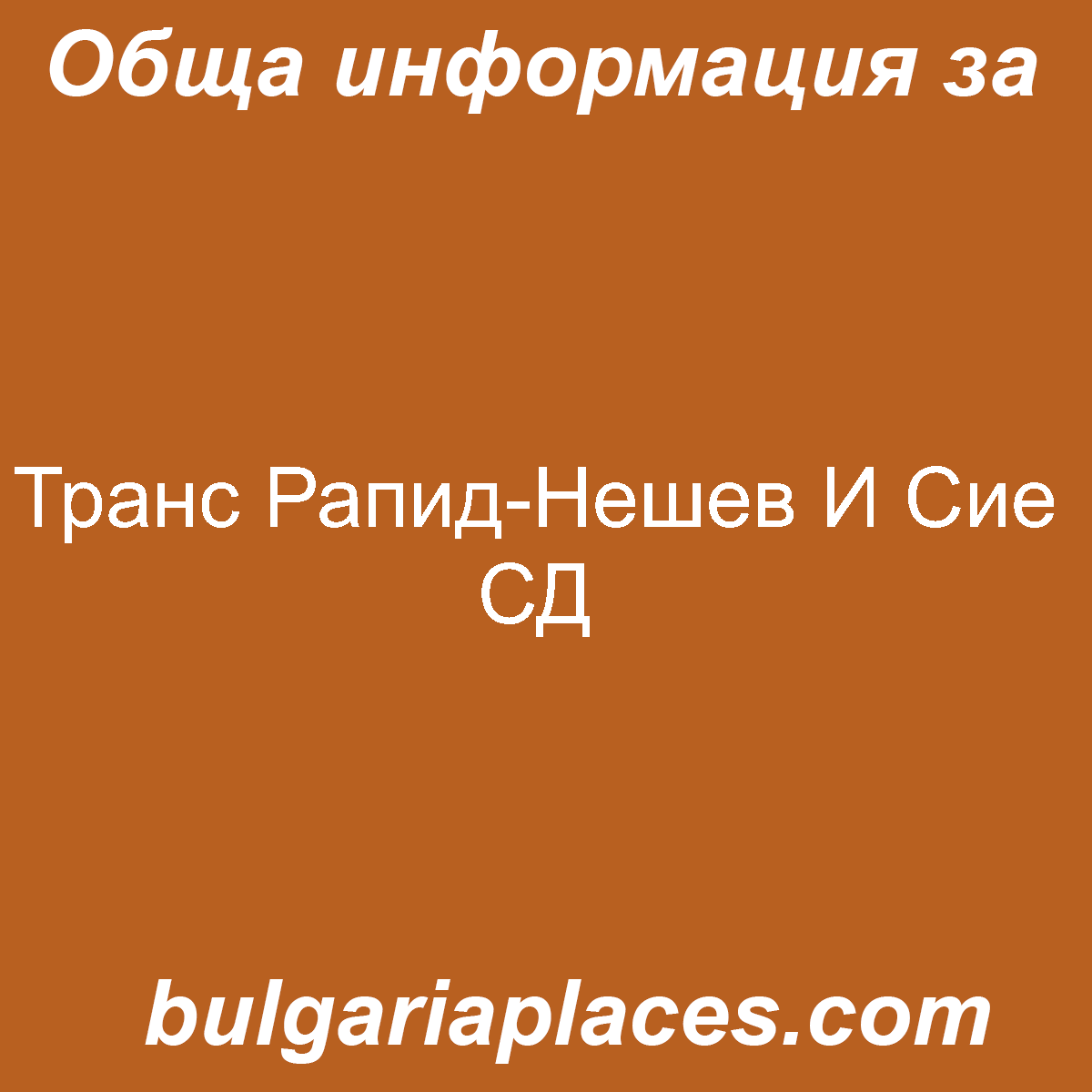 Транс Рапид-Нешев И Сие СД