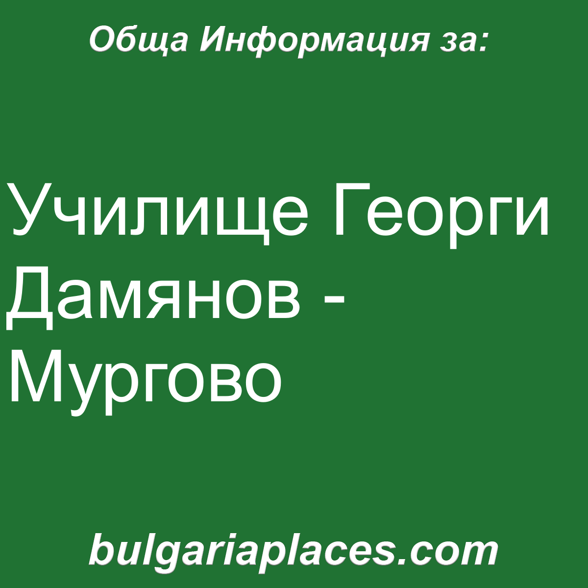 Училище Георги Дамянов – Мургово