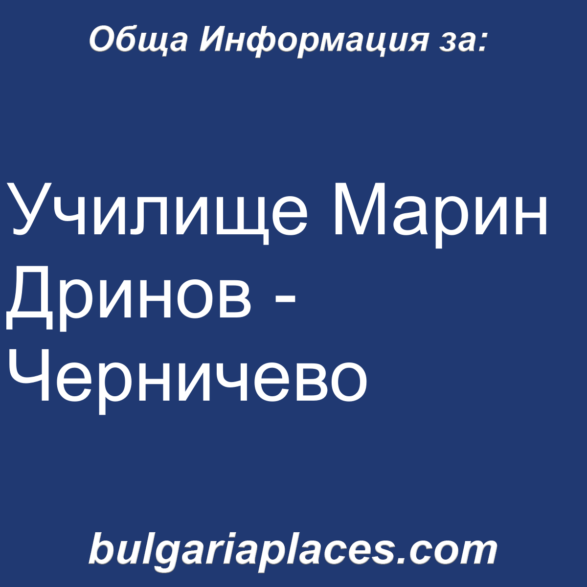 Училище Марин Дринов – Черничево