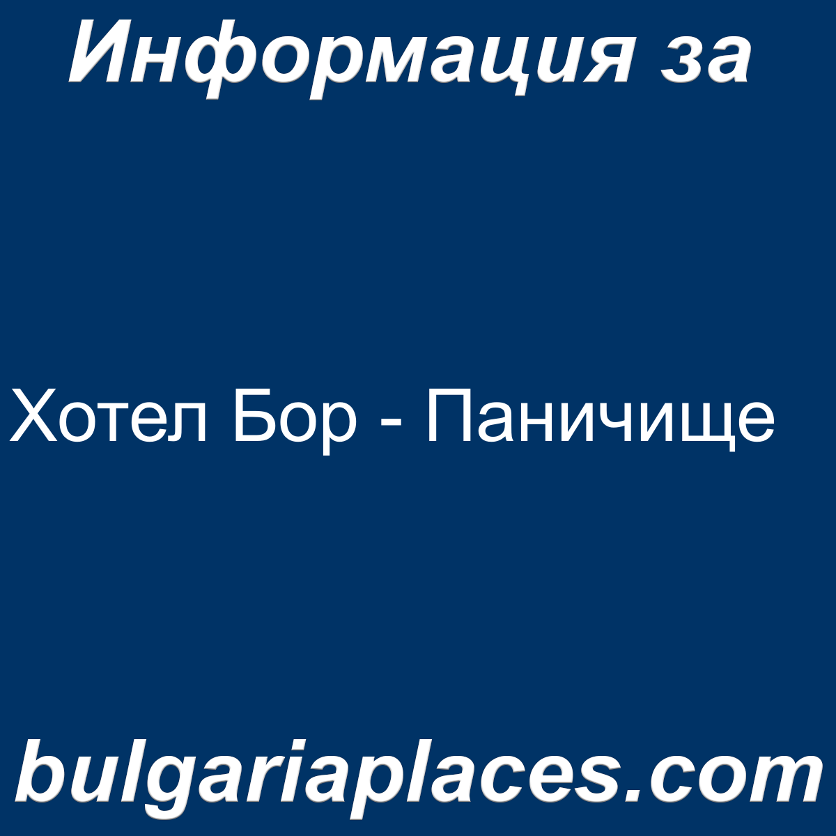 Хотел Бор – Паничище